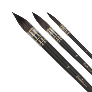 Creative Mark Danube Professional Watercolor Quill Brushes Set of 3 - #6, #10, #14  - Kazan Squirrel and Synthetic Hair Watercolor Brushes for - 1 of 4