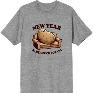 New Year Same Couch Potato Adult Crew Neck Short Sleeve Tee - 1 of 2