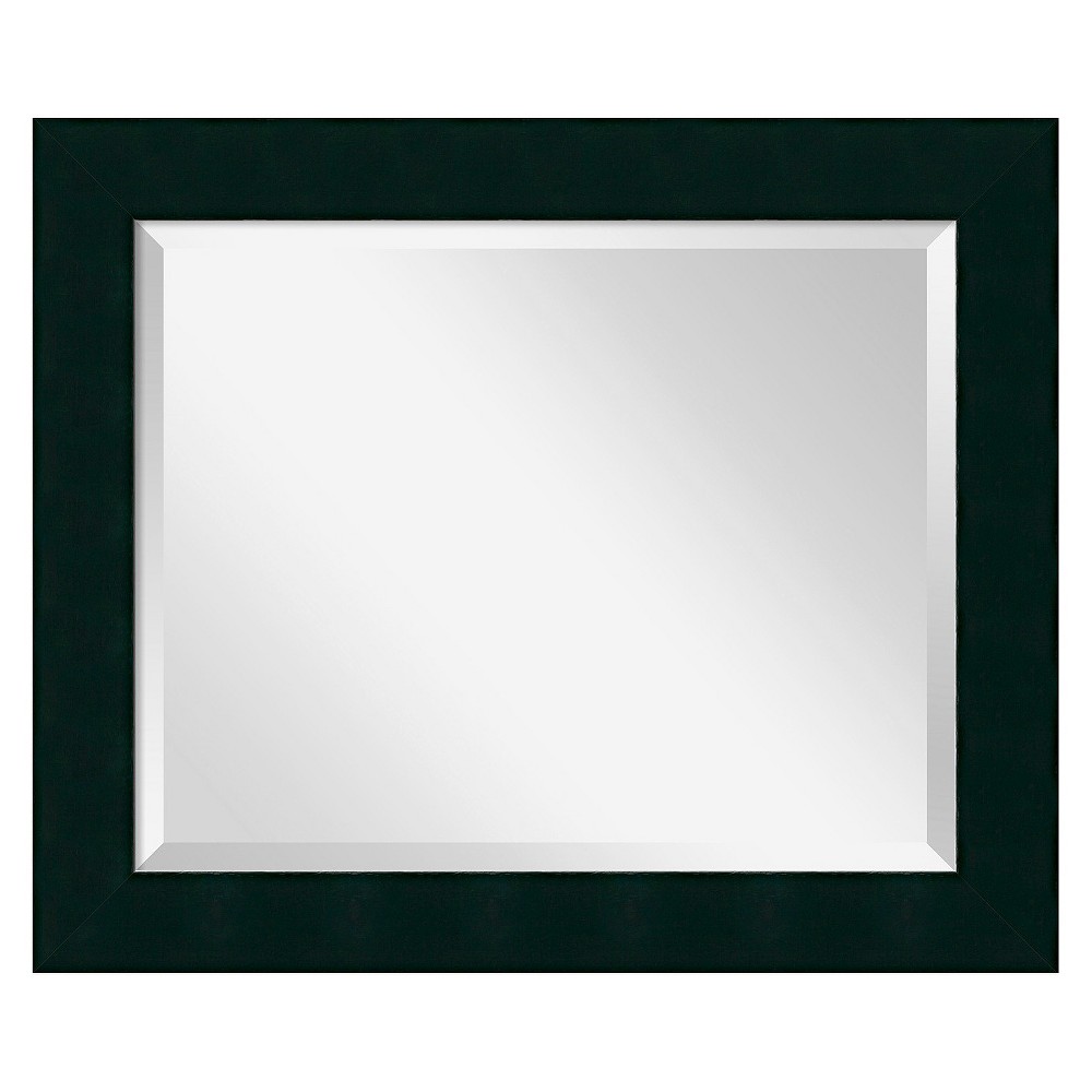 Photos - Wall Mirror Amanti Art 20" x 24" Tribeca Wood Framed  Black: Modern Rectangle, Beveled Glass, Wall Mount