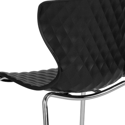 Lowell Black Metal Diamond Quilted Stackable Chair