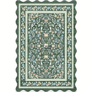 Acekool Washable Area Rug Non Slip Low Pile Boho Floral Accent Carpet for Bedroom, Bedside, Kitchen, Entryway, Kids Room, Office - 1 of 4