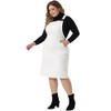 Women's Plus Size Overall Distressed Racerback with Pockets Denim Jumpers Dress - Agnes Orinda - 3 of 4