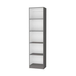 SEVOBAL Decorative Bookshelf Industrial Bookshelf Slim Bookcase for Stylish Storage in Living Room, Gray White, 17.72"*11.77"*71.1" - 1 of 4
