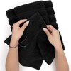 BRINJOY Luxury 6-Piece Towel Set, 2 Bath Towels, 2 Hand Towels, 2 Washcloths, 600 GSM 100% Cotton Hammam Towels, Black Towel Set - 4 of 4