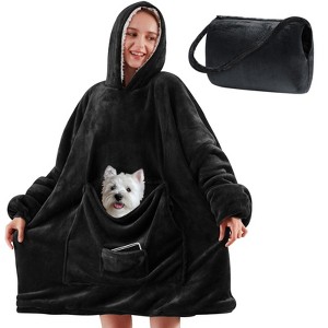 Inhand Wearable Blanket Hoodie for Adult Flannel Oversized Hoodie Sweatshirt Blanket with Pockets Birthday Gifts for Women - 1 of 4