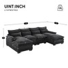 MYINDA Modern U-shaped Sectional Sofa with Waist Pillows,6-seat Upholstered Sleeper Sofa Couch with Chaise Lounge for Living Room - 2 of 4