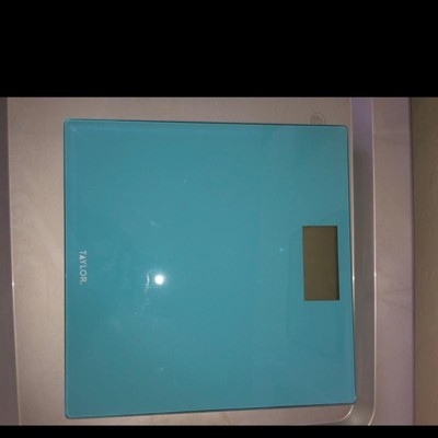 Taylor Digital Glass Bathroom Scale with Spa Blue Finish 