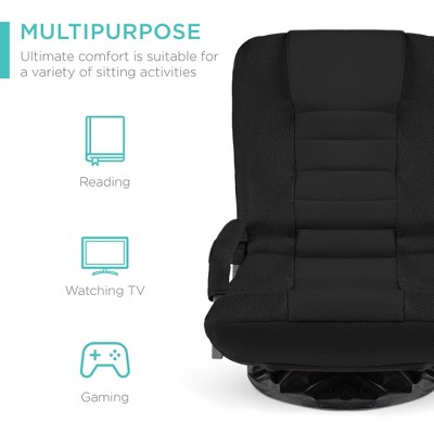 Black Adjustable 360-Degree Swivel Gaming Floor Chair