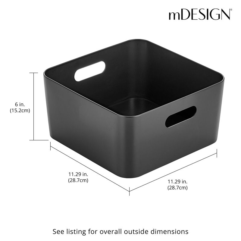 mDesign Medium Metal Kitchen Storage Container Bin Basket with Handles, 3 of 8