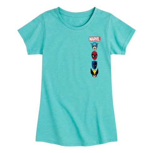 Girls' - Marvel - Logos Fitted Short Sleeve Graphic T-Shirt - image 1 of 4