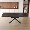 Gulches Black Extendable Dining Table 62-78 Inches 6-10 People Black Metal X Legs Modern Mid Century Party Conference Table - 3 of 4