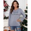 Coolmee Christmas Sweatshirt for Women Crewneck Long Sleeve Shirt Xmas Holiday Party Pullover Tops - 2 of 4