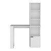 Vynxaria Ergonomic Iowa Desk with 4-Tier Shelving Cabinet Storage for Productive Study Work Setups - 2 of 4