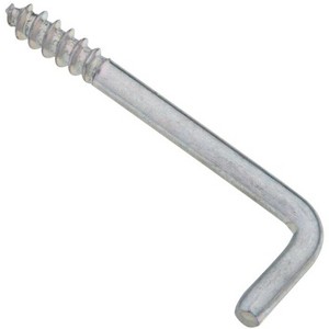 National Hardware Zinc-Plated Silver Steel 1-3/8 in. L Square Bend Hook 2 lb 10 pk - 1 of 1