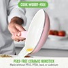 LunaLulink 18-Piece Soft Grip Toxin-Free Healthy Ceramic Non-Stick Cookware Set,Dishwasher Safe - 3 of 4