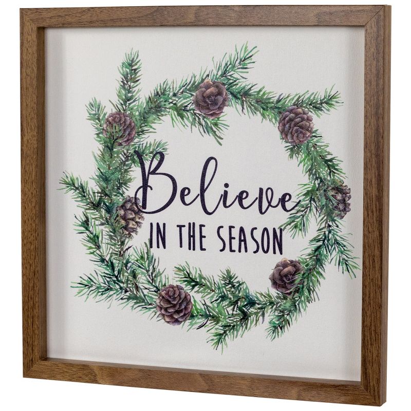Northlight 11.75" Framed Believe In The Season Christmas Wall Sign, 4 of 8