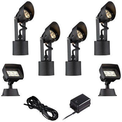 Super Duty Black LED Spot and Flood Light Complete Landscape Kit