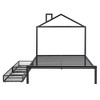 NicBex Twin/Full Platform Bed Frame with House-Shaped Headboard for Boys and Girls,Heavy Duty Metal Slats Support,Easy Assembly,White/Black/Pink - 3 of 4