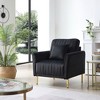 NicBex Velvet Accent Chair,Upholstered Living Room Chairs with Tufted Backrest and Metal Legs,Mid-Century Armchair,Accent Chairs for Bedroom,Black - 2 of 4