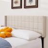 Linen Upholstered Headboard, Tufted Nailhead & Double Wingback, 6 Adjustable Position - image 2 of 4