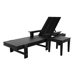 WestinTrends Ashore Modern Reclining Chaise Lounge with Side Table 2-Piece Set - 1 of 4