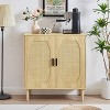 Dexmalle Kitchen storage cabinets with rattan decorative doors - 2 of 4