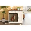 APRILSOUL 37.4" Dog Crate Furniture, Indoor Kennel with 2 Drawers & Storage Cabinet, Modern Side End Table, Small/Medium Dogs White - 2 of 4