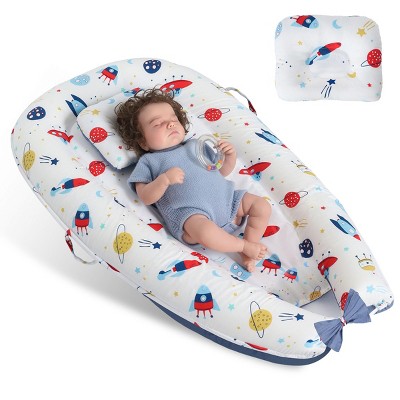 Boersma Baby Crib Bumper with Pure Cotton Sleeve & High-Grade Memory Foam Core, Detachable, Easy to Clean, Portable and Safe for Infant Use