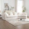 Oversized 133.07" Boucle Sectional Sofa with Right Hand Facing Chaise, Double-layer Cushion, 5 Pillows, No Assembly Required - 2 of 4