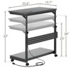 Aheaplus Height Adjustable Computer Tower Stand with Charging Station, Mobile Rolling CPU Holder with Wheels - 2 of 4