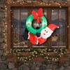 Gymax 4 Ft Inflatable Santa Claus with LED Illumination and Festive Christmas Wreath Holiday Decoration - 4 of 4
