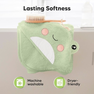 Organic Bamboo Hooded Baby Towel Set in Frog Design