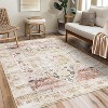 Runner Rug Kitchen Hallway Entryway – Vintage Floral Oriental Design Non-Slip Stain Resistant Low Pile Floor Covering - 2 of 4