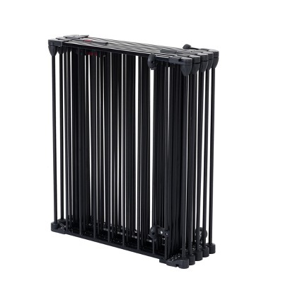Dolonm Black Adjustable 8-Panel Steel Safety Gate Play Yard Metal Doorways Fireplace Fence Christmas Tree Fence Gate for House Stairs