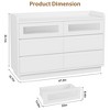 Garvee 6 Dresser for Bedroom, 47.2 in Wide Drawer Dresser with LED, Wooden Closet Storage Chest for Living Room, Bedroom, Entryway, White - 3 of 4