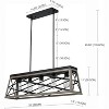 TOBILI 5-Light Distressed Black and Brushed Wood Lantern Geometric Chandelier - 2 of 4