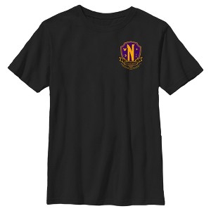 Boy's Wednesday Small Nevermore Crest T-Shirt - 1 of 4