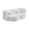 Homy Casa Convertible Bouclé Sofa Bed with Curved Design and Plush Cushions, for Living Room or Guest Space - 2 of 4