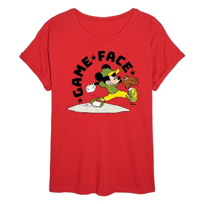 Women's - Disney - Game Face Baseball Oversized Graphic T-Shirt