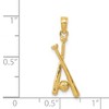 Black Bow Jewelry 14k Yellow Gold Baseball Bats and Ball Pendant - 3 of 4