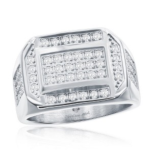 Metallo Stainless Steel, CZ Ring - Available Sizes:  12 ,  13 ,  11 ,  10 ,  9 - 1 of 4