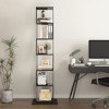 6 tier Rotating Bookshelf, Floor Rack Simple Bookcase with Acrylic plate Student Multi-Function Creative Bookshelf - 3 of 4