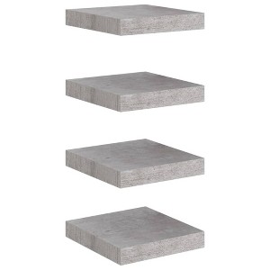 vidaXL Floating Wall Shelves 4 pcs Concrete Gray 9.1"x9.3"x1.5" MDF - 1 of 1