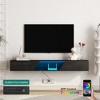 HDZNVF Floating TV Stand Wall Mounted, Modern TV Stand for 55 60 65 Inch TV, Black - 2 of 4