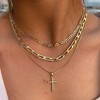 HTUTWOO Cross Necklace for Women,Stackable Stacked Stacking Layering Layered Necklaces Dainty Paperclip Box Flat Mariner PendantSimple Jewelry Gift - 3 of 4