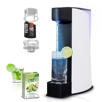 Carbon8 – One-Touch Sparkling Water Maker with Activated Charcoal Filter & Low-Calorie Citrus Flavors