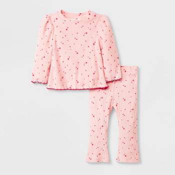 Baby Girls' Cozy Ribbed Top & Bottom Set - Cat & Jack™ Pink