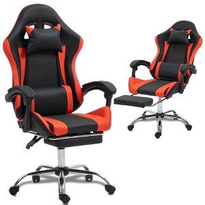 Bosmiller Gaming Chair with Massage Lumbar Support Ergonomic Video Game Chair, Adjustable Headrest & Footrest - 1 of 4