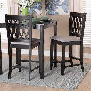 Baxton Studio Florencia Modern Fabric and Wood Counter Stool Set - 1 of 4