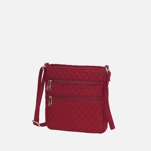 MKF Collection Lainey Solid Quilted Cotton Crossbody by Mia K - Wine - 1 of 4